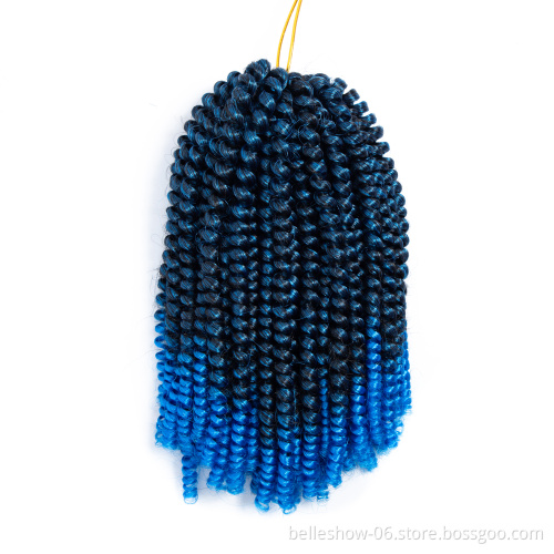 Hot sell 8'  spring twist  wholesale Synthetic spring twist blue spring twist hair